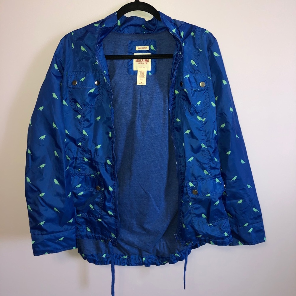 Blue Bird Print Mossimo Rain Jacket